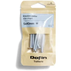 Hot Gifi 8 boulons poêlier cruciforme acier zingué - 5x40 mm