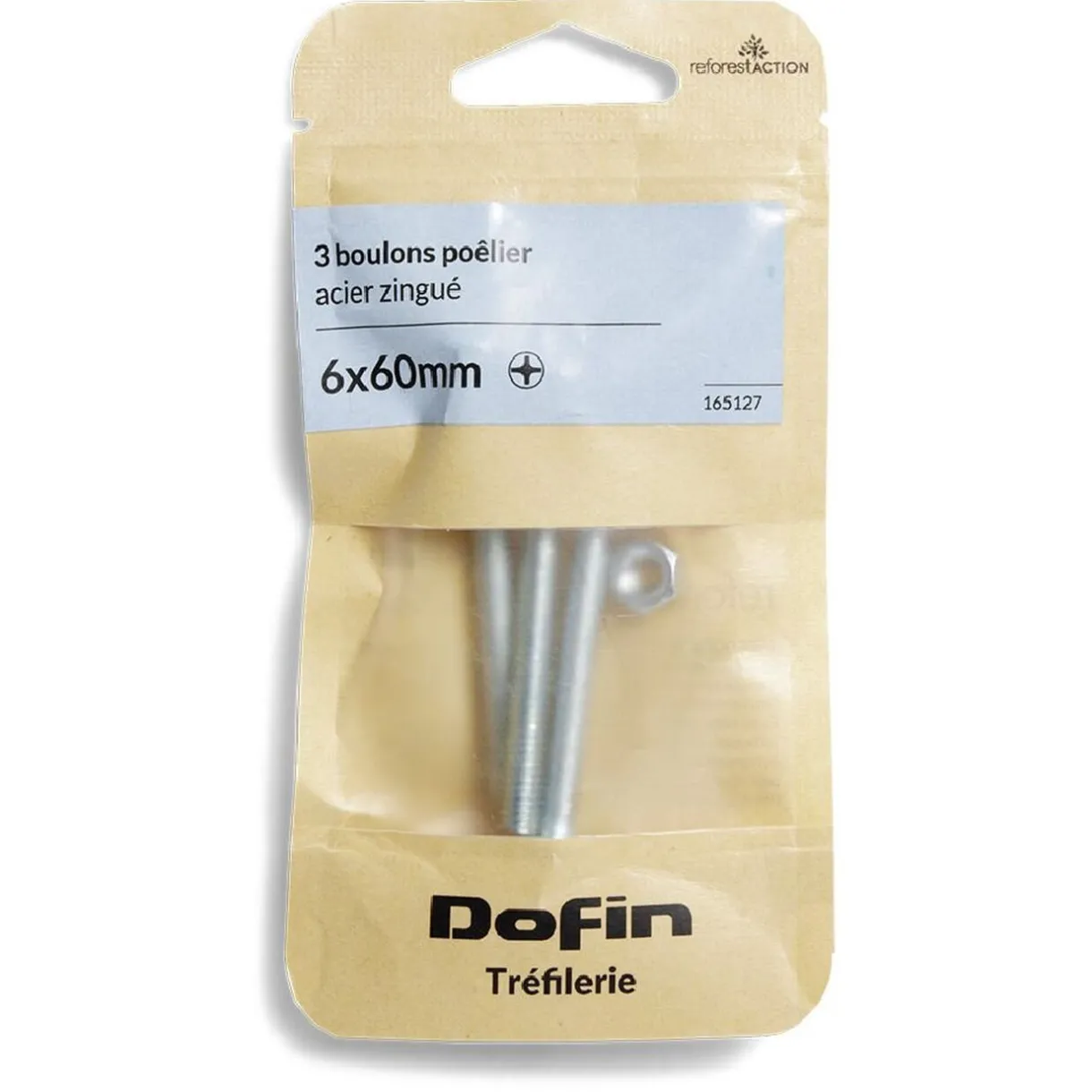 Discount Gifi 3 boulons poêlier cruciforme acier zingué - 6x60 mm