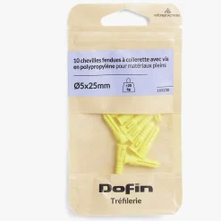 New Gifi 10 chevilles avec collerette pour matériaux pleins et vis - Ø5x25 mm