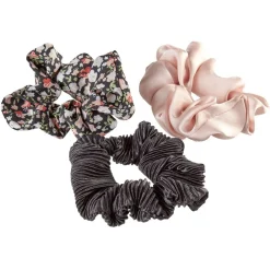 Gifi 3 chouchous assortis noir/rose/imprimé fleurs