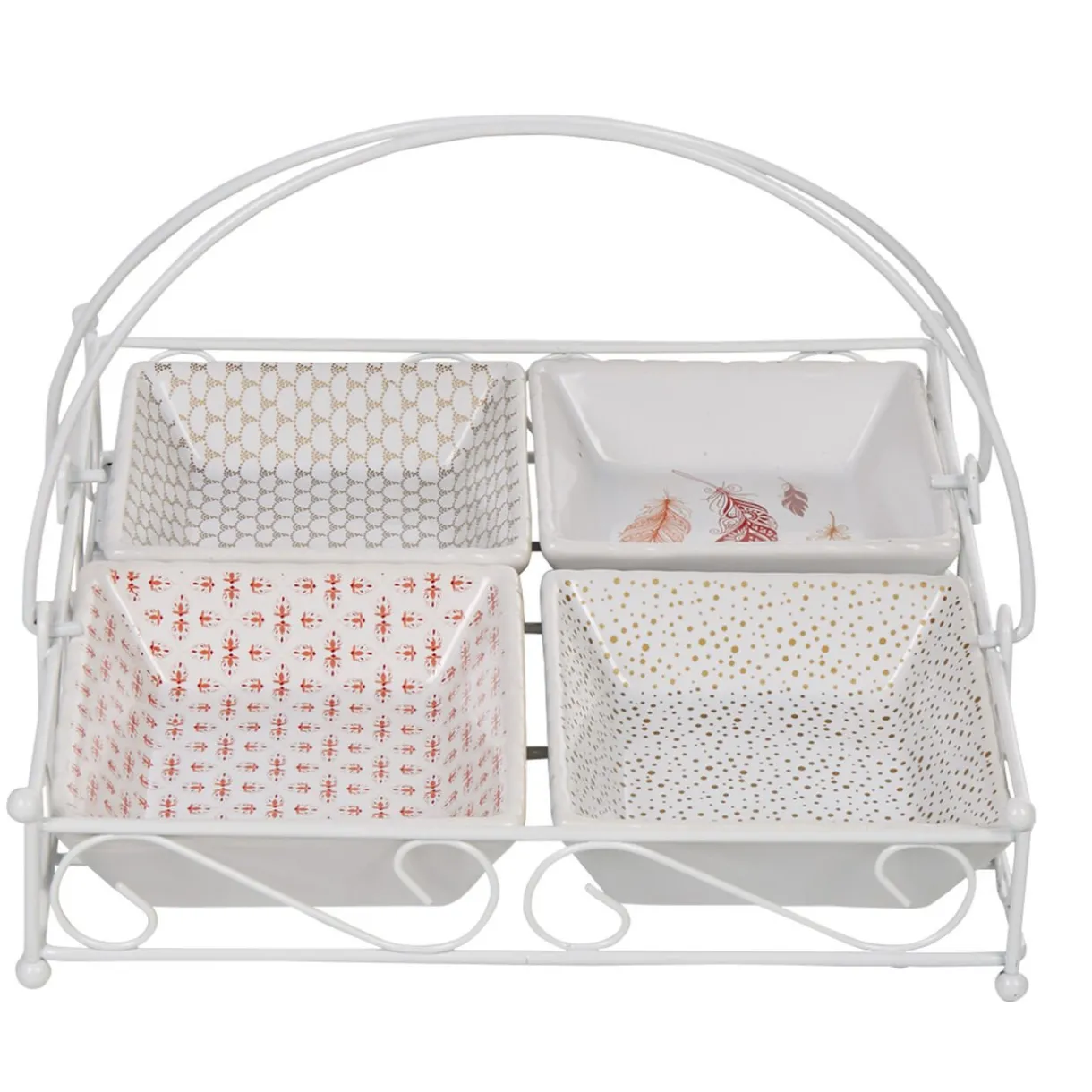 4 coupelles avec support blanc^Gifi Clearance