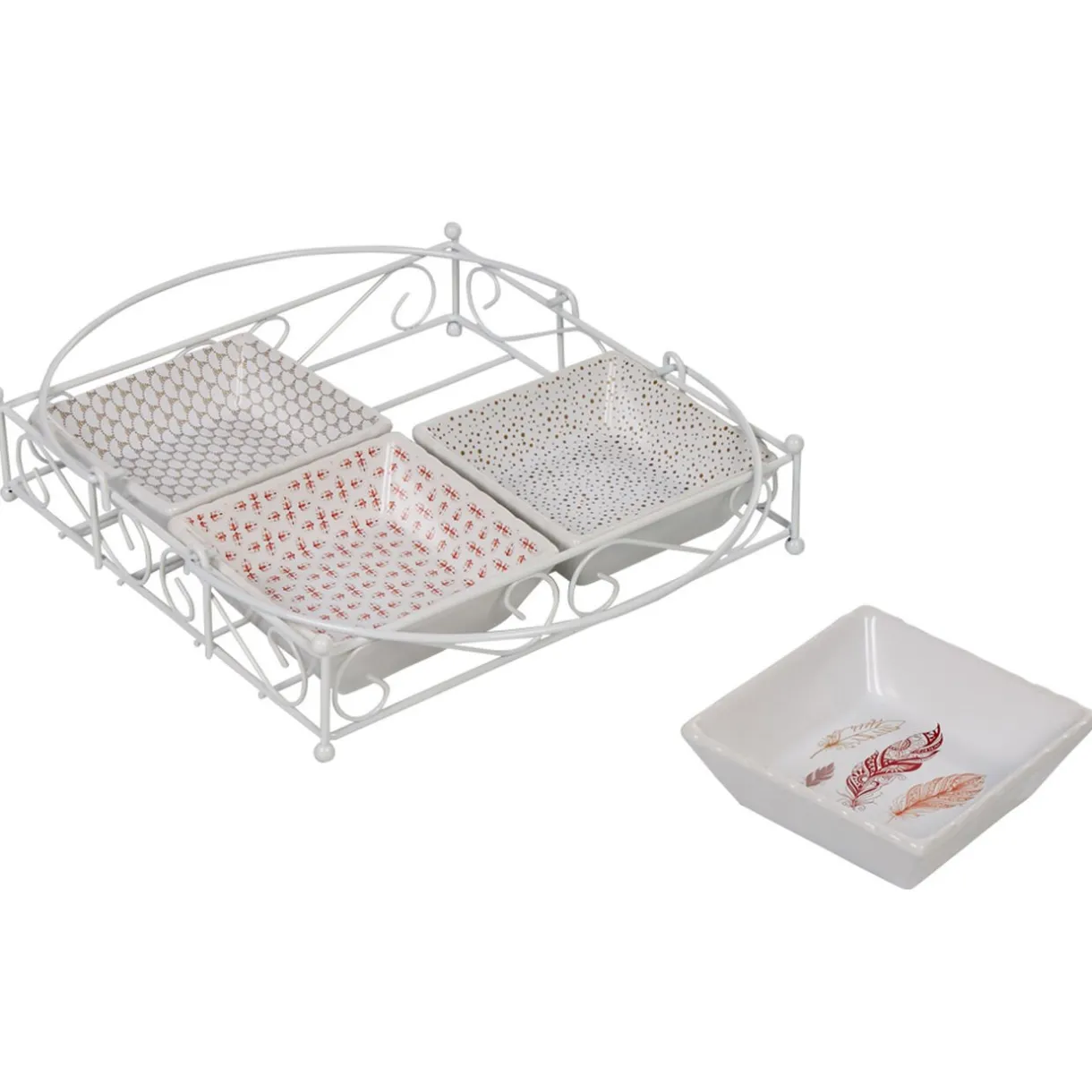 4 coupelles avec support blanc^Gifi Clearance