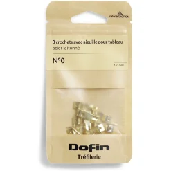 Sale Gifi 8 crochets à tableau avec aiguille acier laitonné - N°0