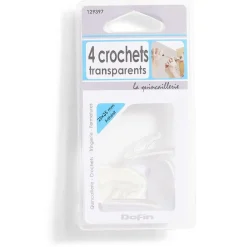 Outlet Gifi 4 crochets adhésifs en plastique transparent - 25x35 mm
