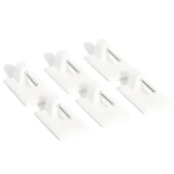 Clearance Gifi 6 crochets adhésifs pour tringle en plastique blanc - 17x24 mm