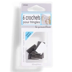 Outlet Gifi 6 crochets adhésifs pour tringle en plastique marron - 17x24 mm