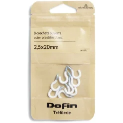 Sale Gifi 8 crochets ouverts en acier plastifié blanc - 2,5x20 mm