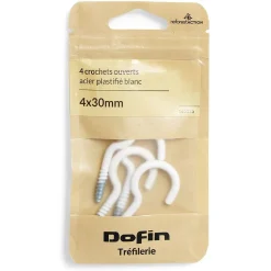 Best Gifi 8 crochets ouverts en acier plastifié blanc - 4x30 mm