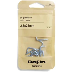 Clearance Gifi 10 gonds à vis acier zingué - 2,5x25 mm