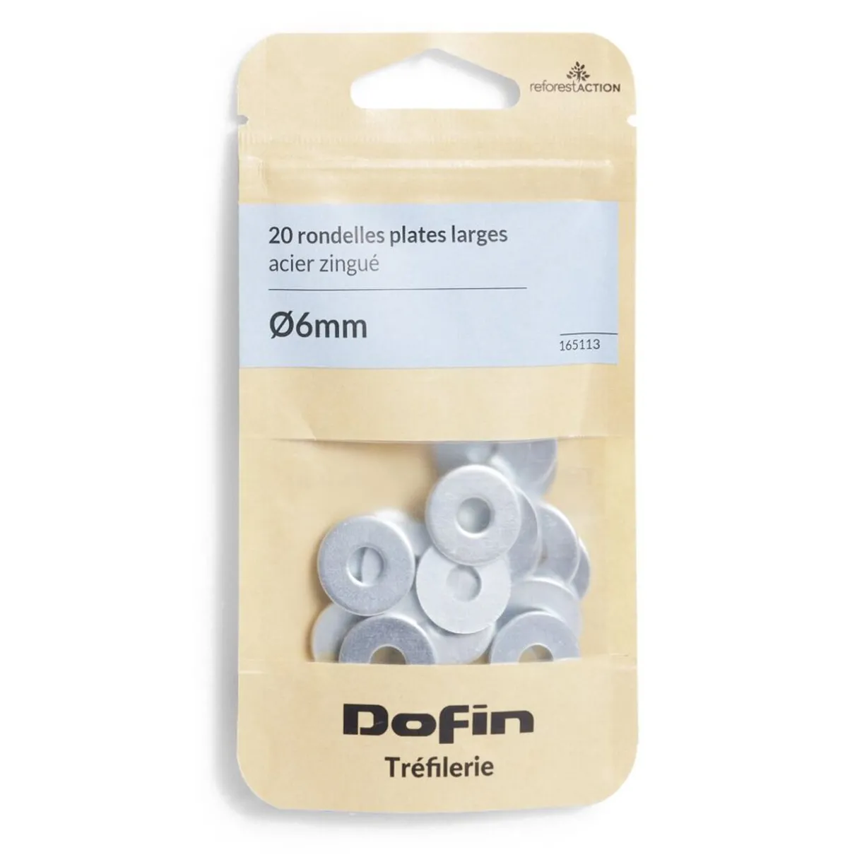 Hot Gifi 20 rondelles plates larges acier zingué Ø6 mm