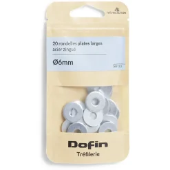 Hot Gifi 20 rondelles plates larges acier zingué Ø6 mm