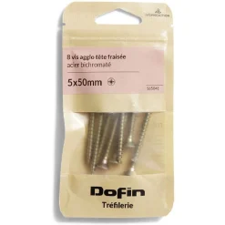 Sale Gifi 8 vis agglo tête fraisée acier bichromaté - 5x50 mm