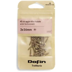 New Gifi 40 vis agglo tête fraisée acier bichromaté - 3x16 mm