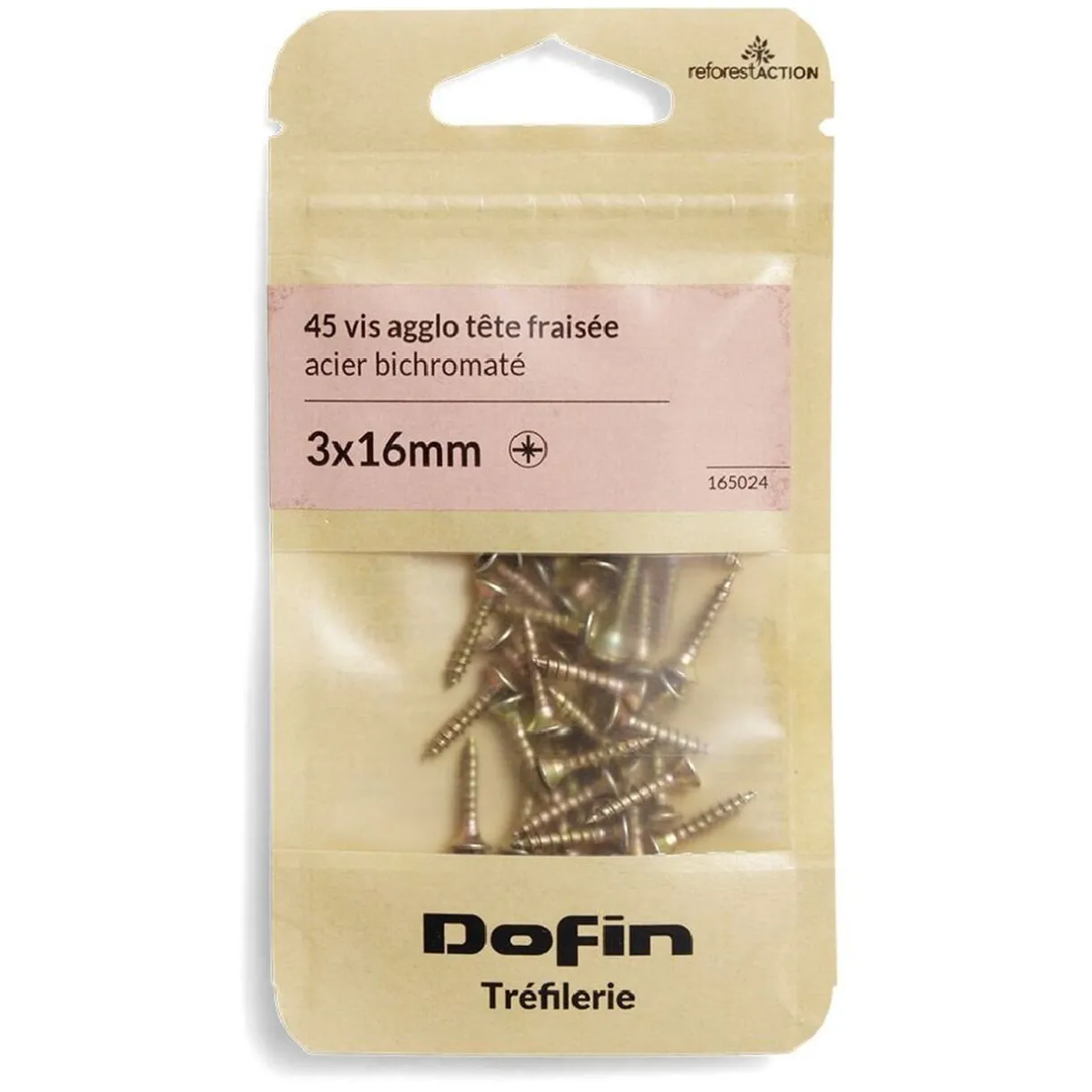 New Gifi 40 vis agglo tête fraisée acier bichromaté - 3x16 mm