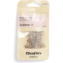 Sale Gifi 40 vis agglo tête fraisée acier bichromaté - 3x20 mm