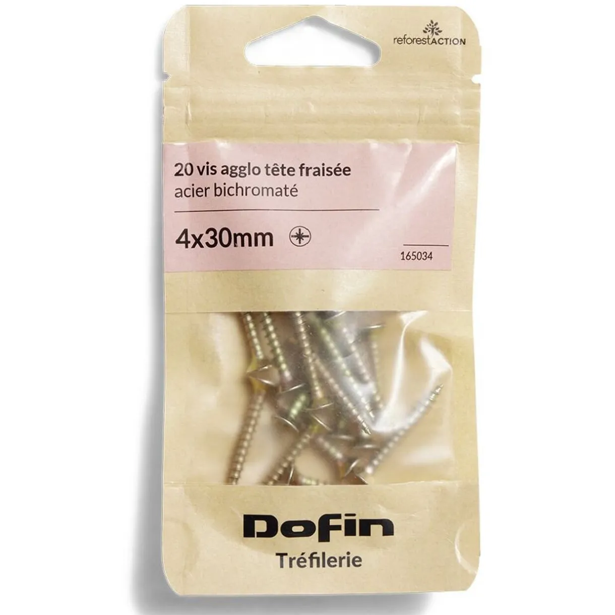 Outlet Gifi 20 vis agglo tête fraisée acier bichromaté - 4x30 mm