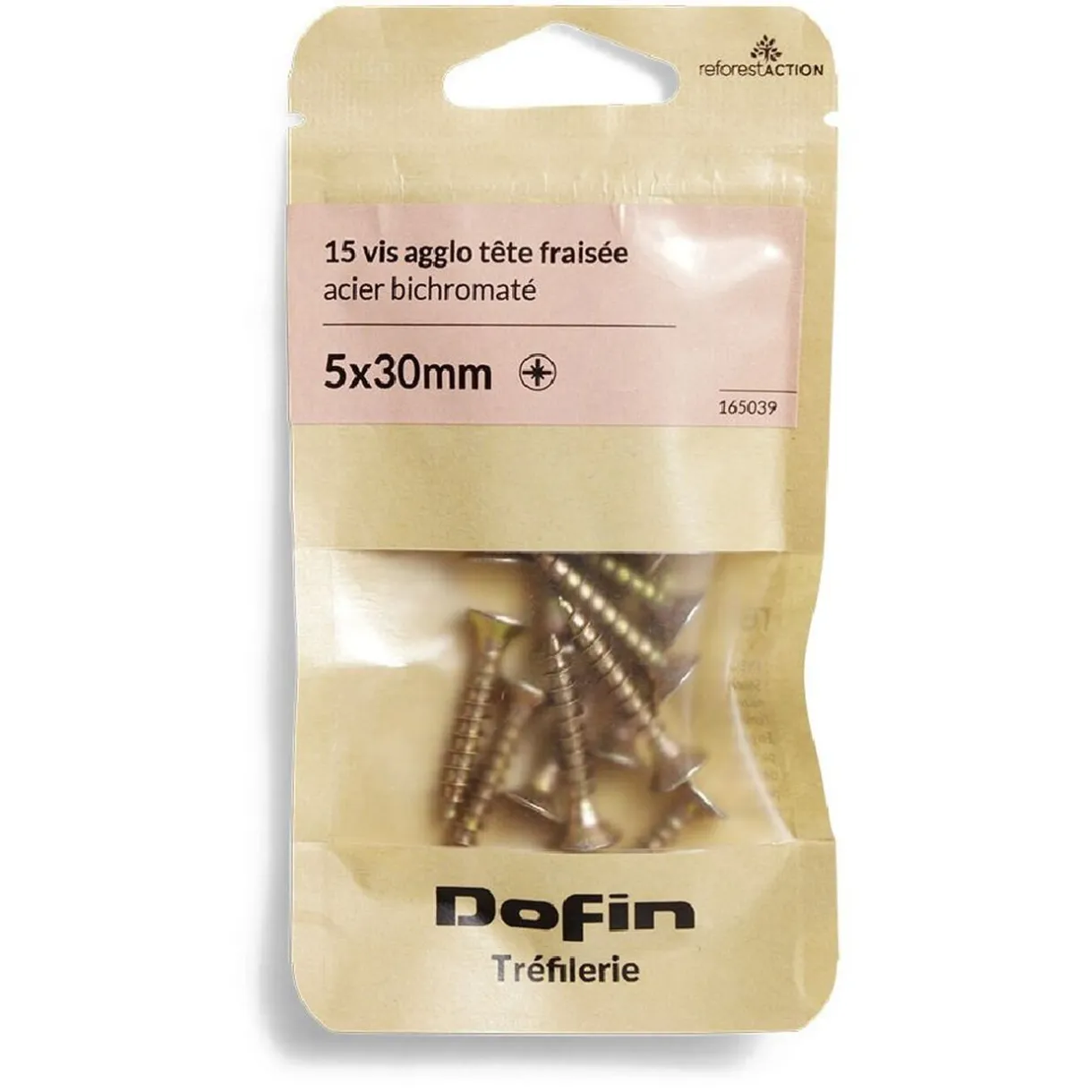 Outlet Gifi 15 vis agglo tête fraisée acier bichromaté - 5x30 mm