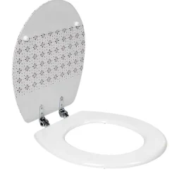 Clearance Gifi Abattant WC blanc design fleurs
