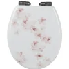 Sale Gifi Abattant WC blanc design fleurs de cerisier roses
