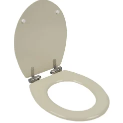 Gifi Abattant WC bois motif rayé avec frein de chute déclipsable réglable