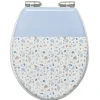 Gifi Abattant WC MDF motif terrazzo effet granit blanc et bleu