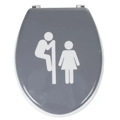 Gifi Abattant WC motif pictogramme fille et garçon humoristique