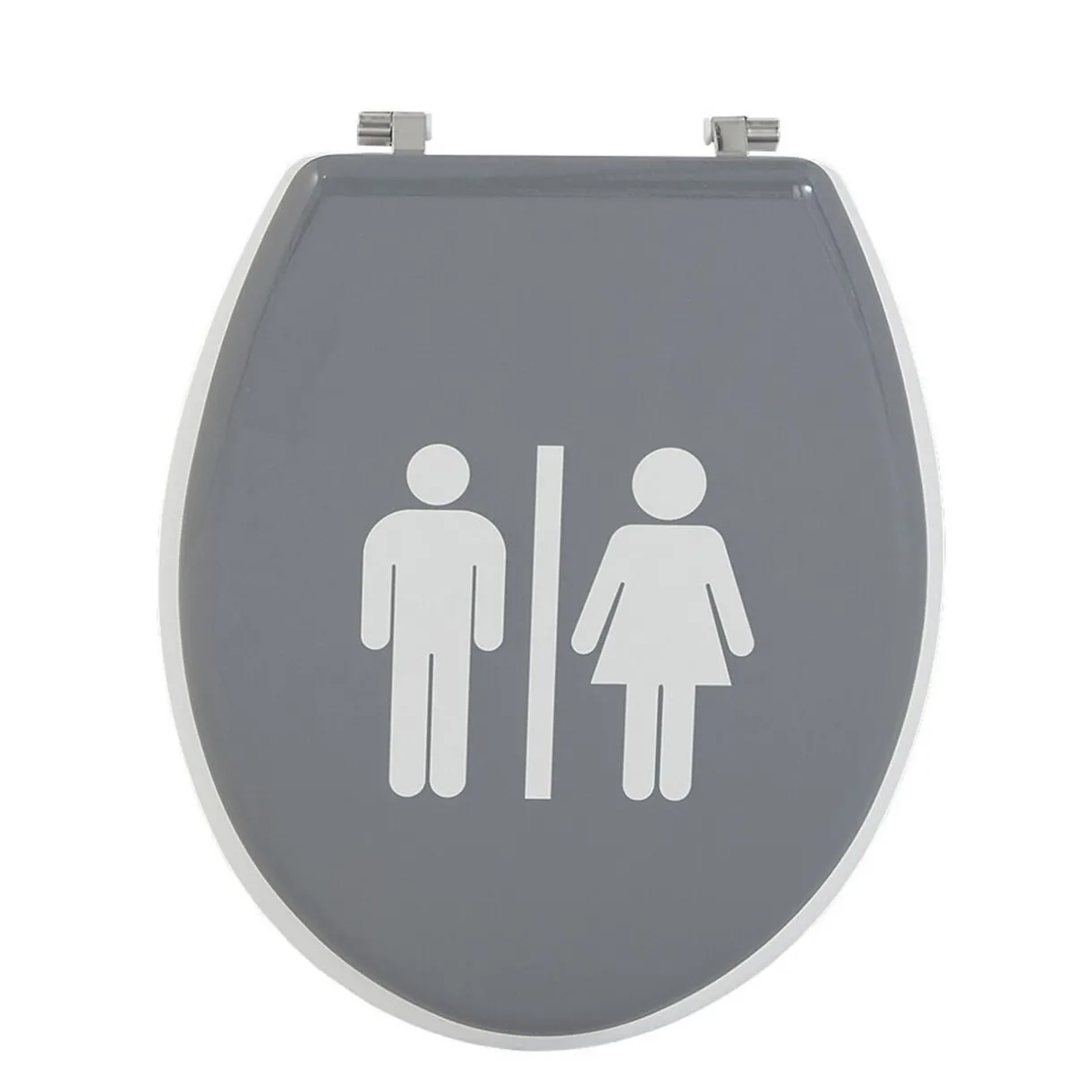 Sale Gifi Abattant WC motif pictogramme fille et garçon gris et blanc