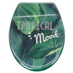 Online Gifi Abattant WC plastique 3D inscription Tropical Mood motif feuillage