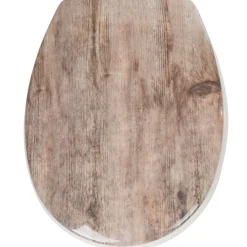 Discount Gifi Abattant WC plastique duroplast style bois frein de chute
