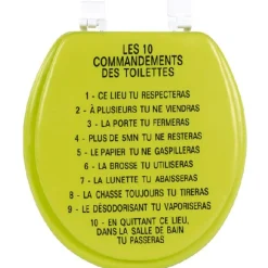 Discount Gifi Abattant WC vert anis les 10 commandements