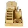 Hot Gifi Accessoire de salle de bain en bambou x 5