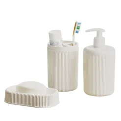 Gifi Accessoire salle de bain porte savon avec distributeur et gobelet