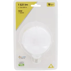 Gifi Ampoule à filament E27 forme globe blanc 15W=100W