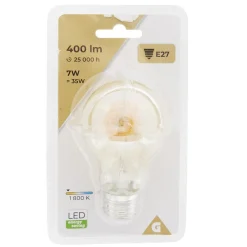 New Gifi Ampoule déco ambrée blanc chaud E27 A60 7W 400lm