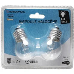 Clearance Gifi Ampoule E27 halogène G45 x2