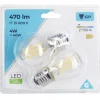 Discount Gifi Ampoule LED à filament E27 G25 lumière chaude 470lms x2