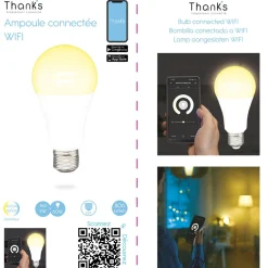 Outlet Gifi Ampoule LED connectée blanc ajustable E27 60 W
