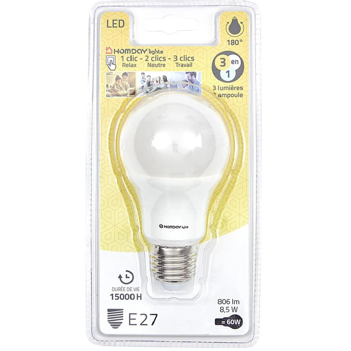 Sale Gifi Ampoule ronde led E27 806 Lumen 3 modes