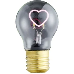 New Gifi Ampoule USB rechargeable filament LED coeur rose Ø7xH12cm
