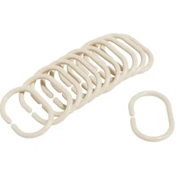 Sale Gifi Anneau de douche forme ovale plastique beige x12