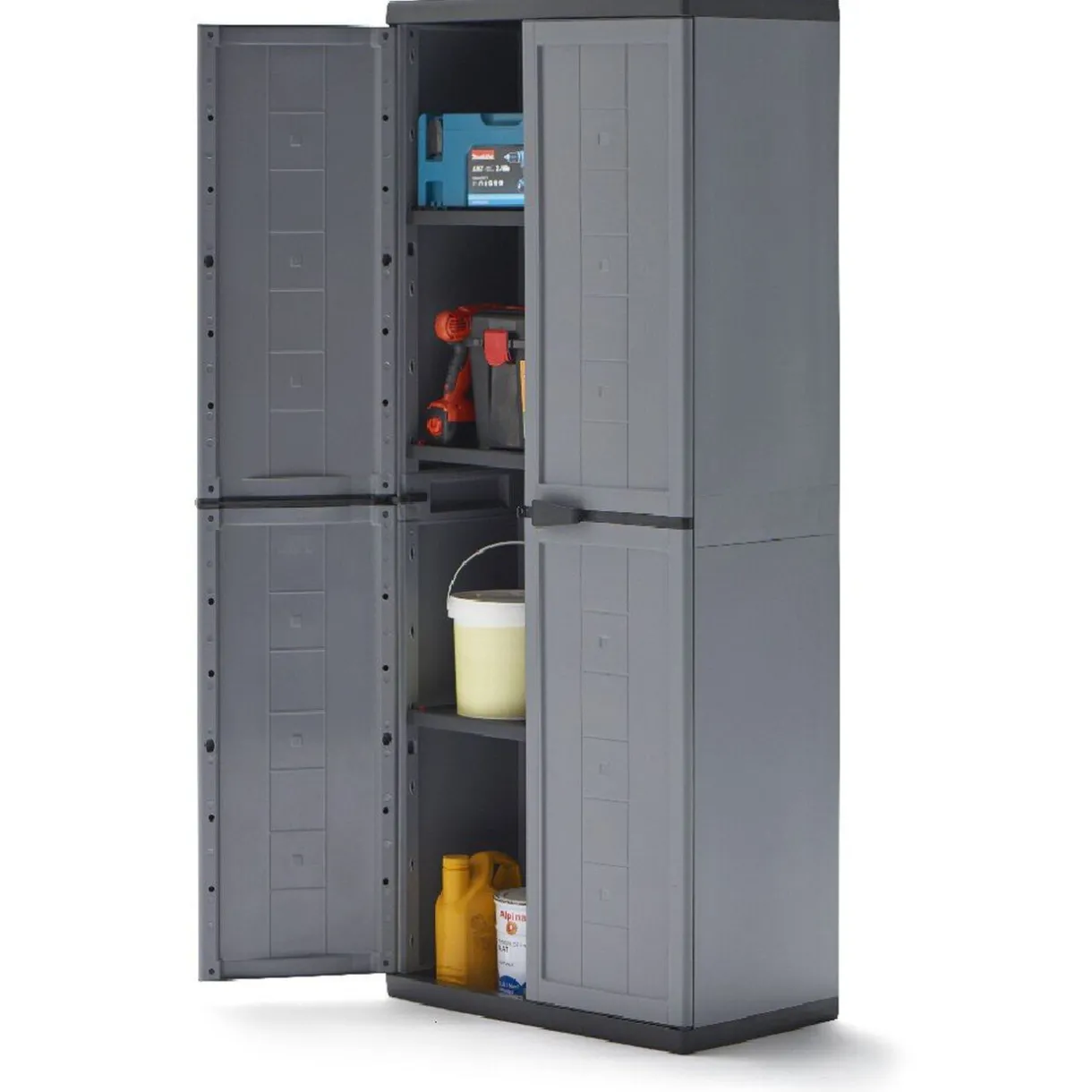 Rangement|Gifi Armoire de rangement en plastique kis jolly gris