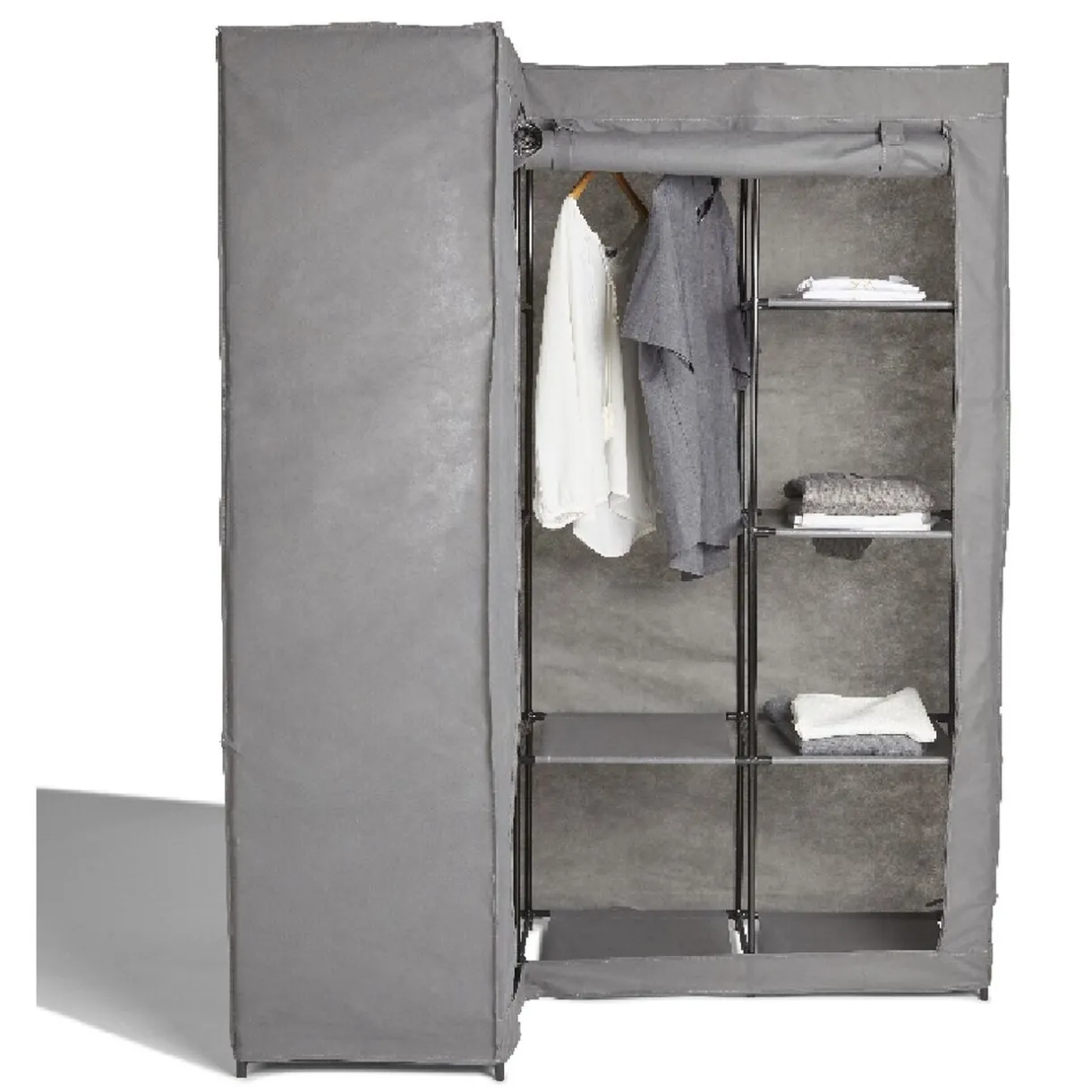 Rangement|Gifi Armoire dressing d'angle grise