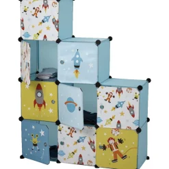 Rangement|Gifi Armoire dressing escalier pour enfant design fusée