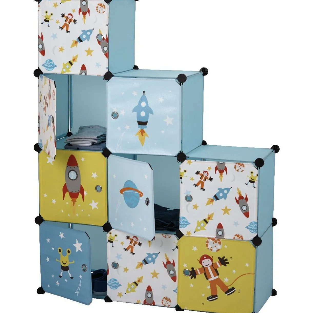 Rangement|Gifi Armoire dressing escalier pour enfant design fusée