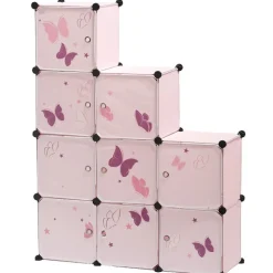 Rangement|Gifi Armoire dressing escalier pour enfant design papillon