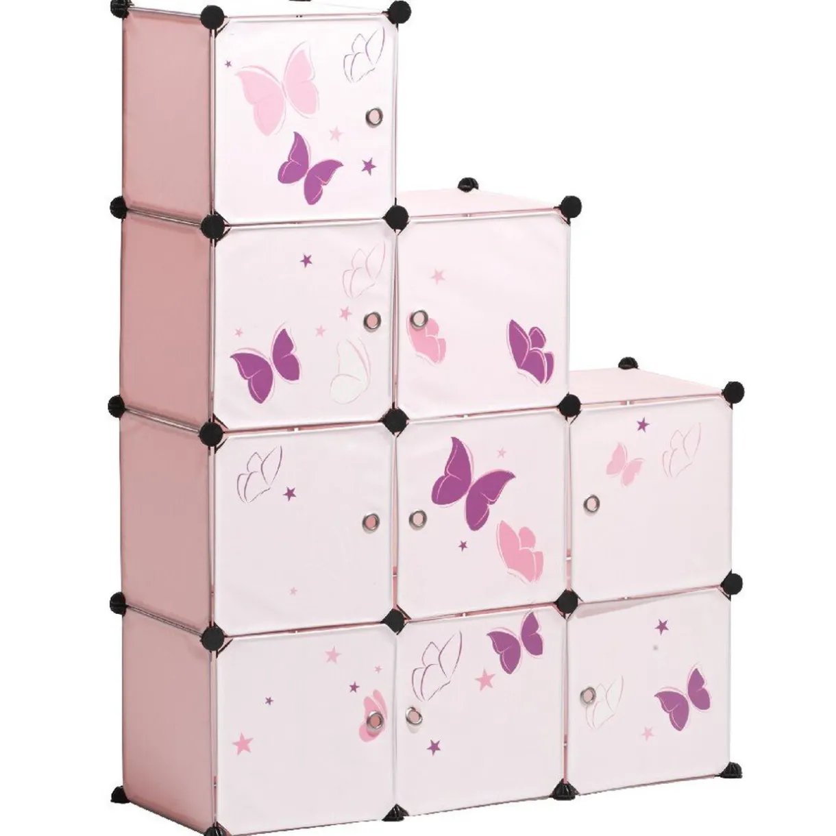 Rangement|Gifi Armoire dressing escalier pour enfant design papillon