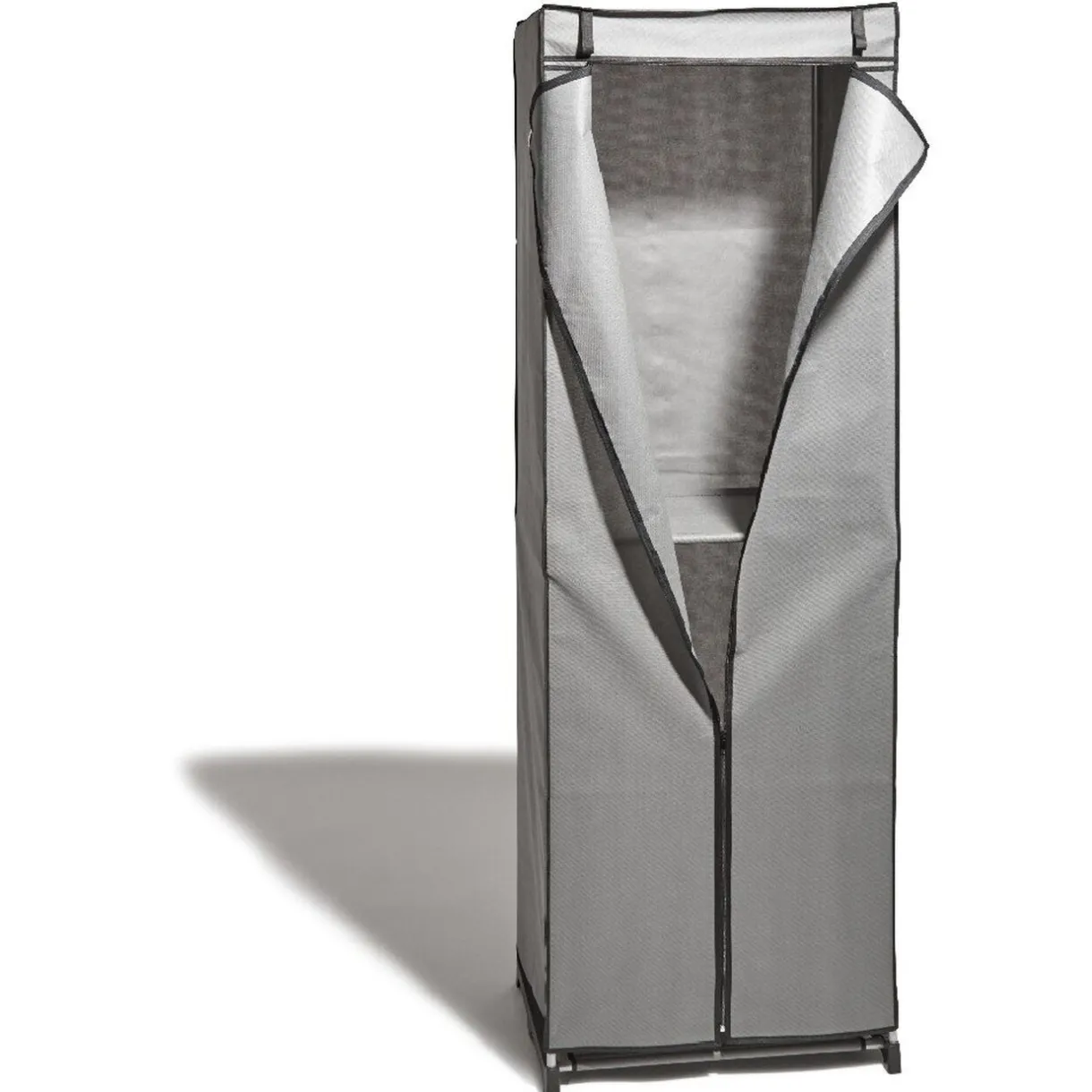 Rangement|Gifi Armoire dressing gris double penderie