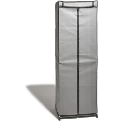 Rangement|Gifi Armoire dressing gris double penderie