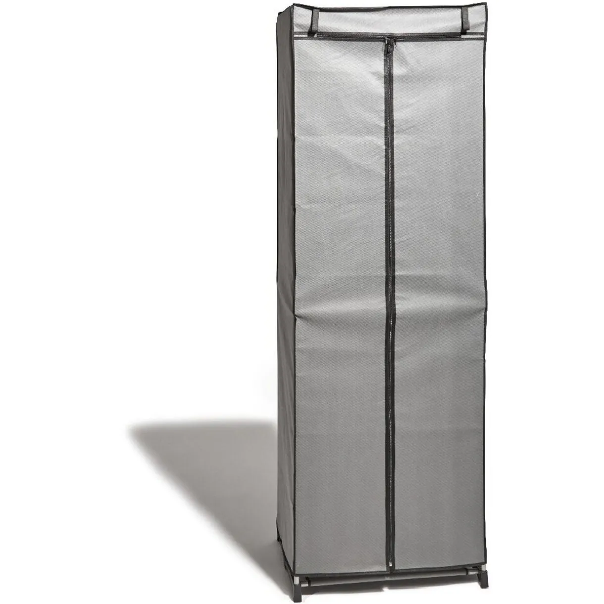 Rangement|Gifi Armoire dressing gris double penderie