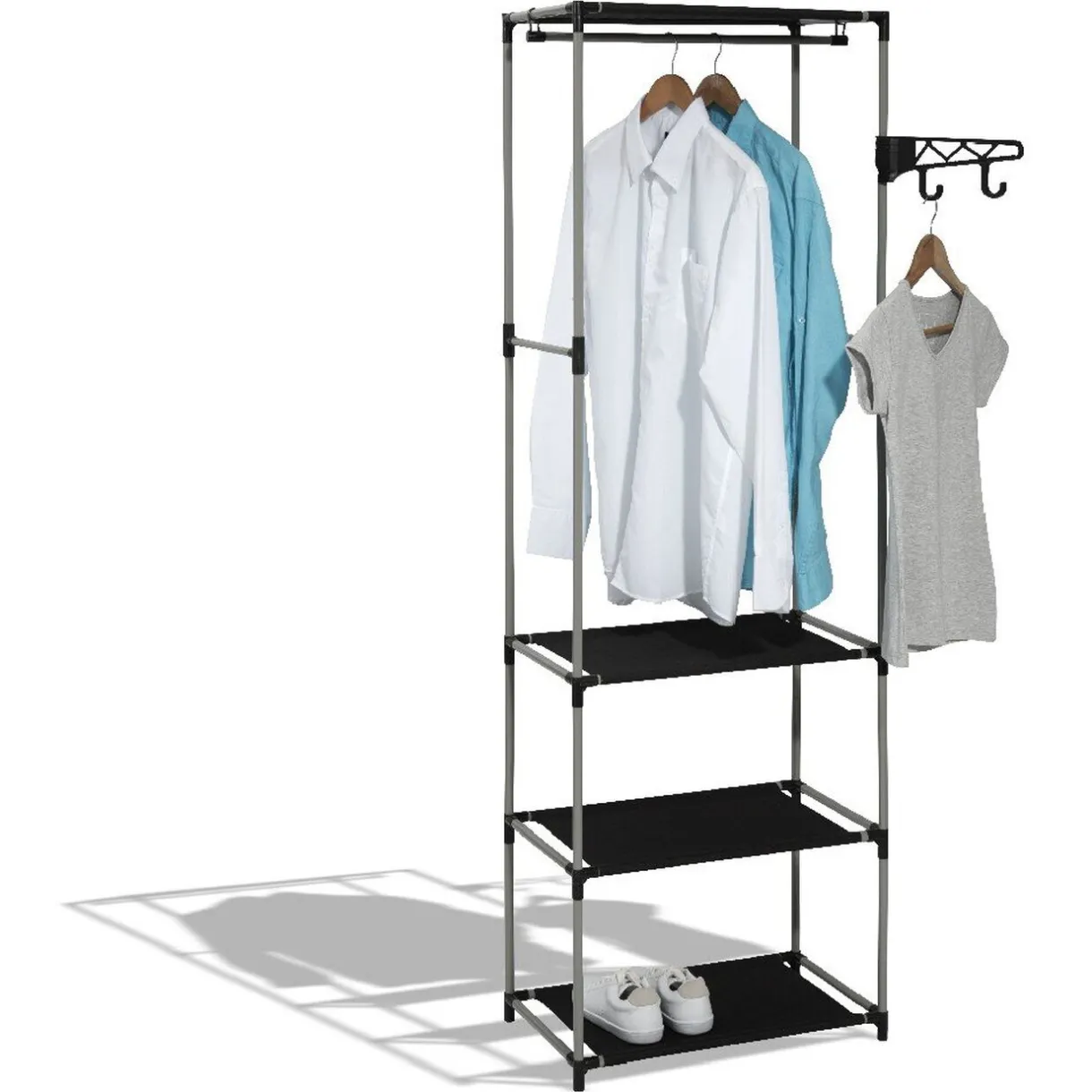 Rangement|Gifi Armoire dressing gris et noir